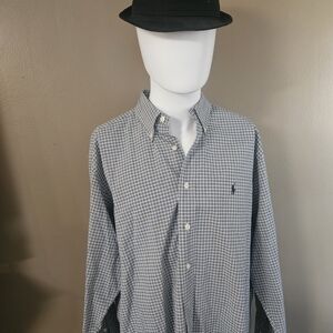 Ralph Lauren Black and White Plaid Button Down Shirt